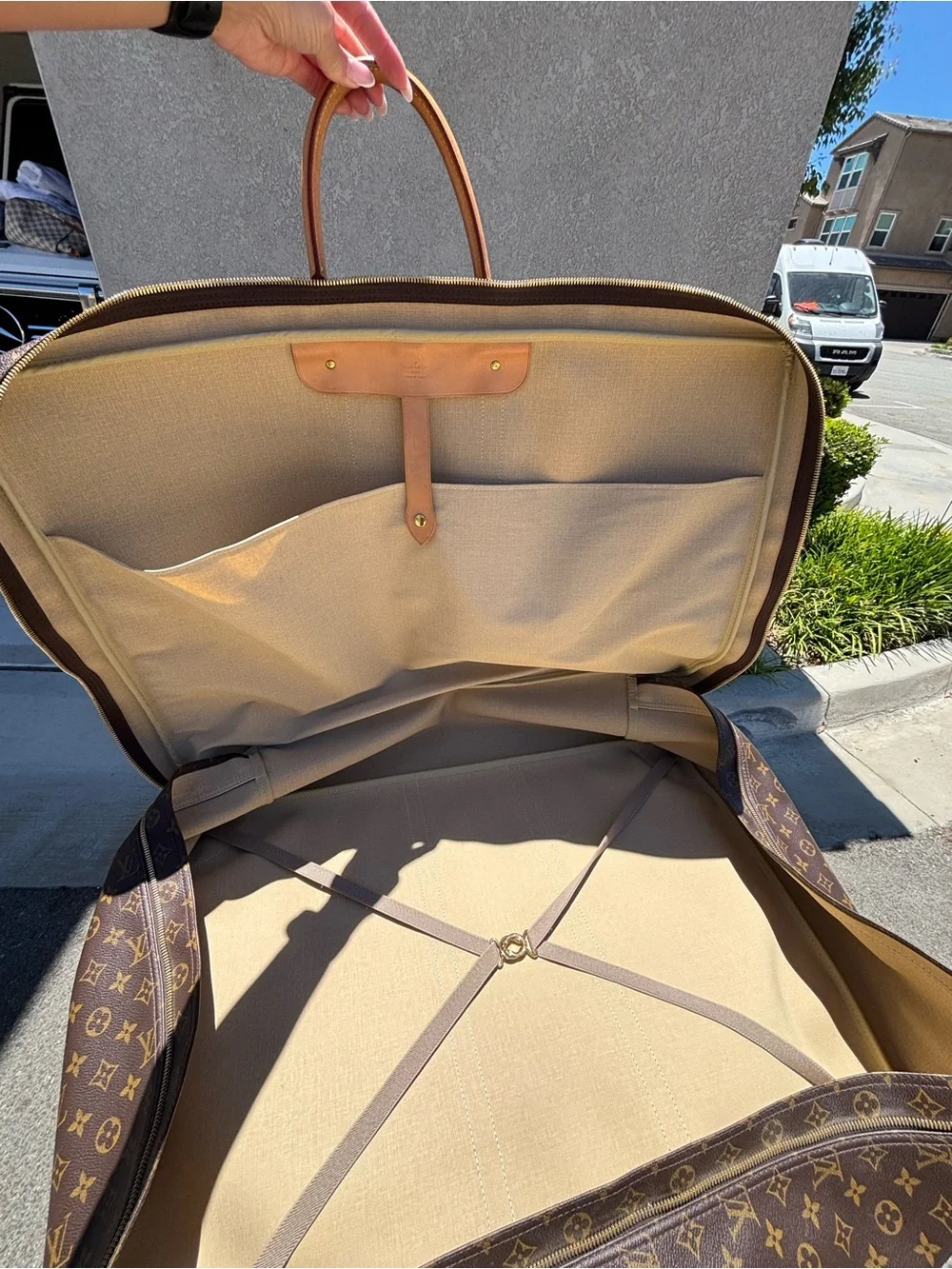 Louis Vuitton Monogram Canvas Travel Holdall with Vachetta Trim